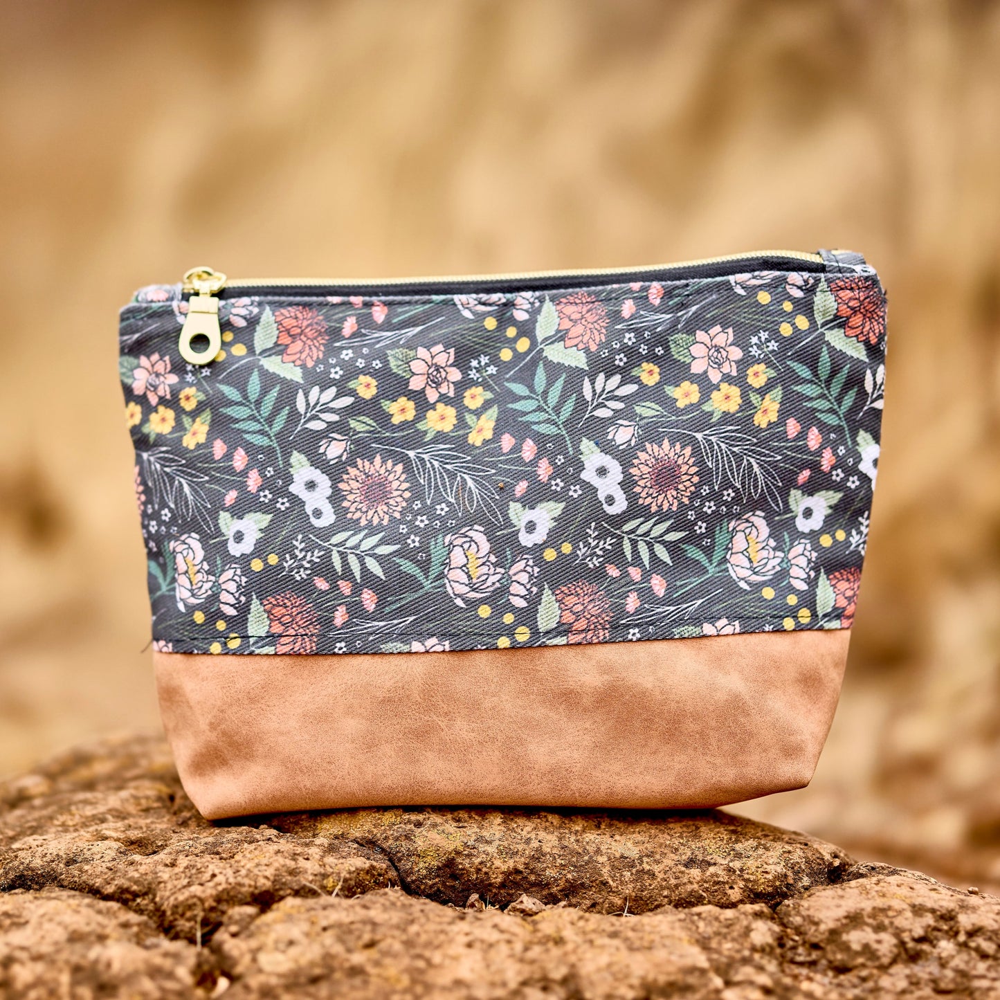Moody Floral Zipper Pouch